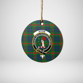 Clan Aiton Tartan Crest Round Ceramic Ornament MY36 Aiton Tartan Tartan Christmas